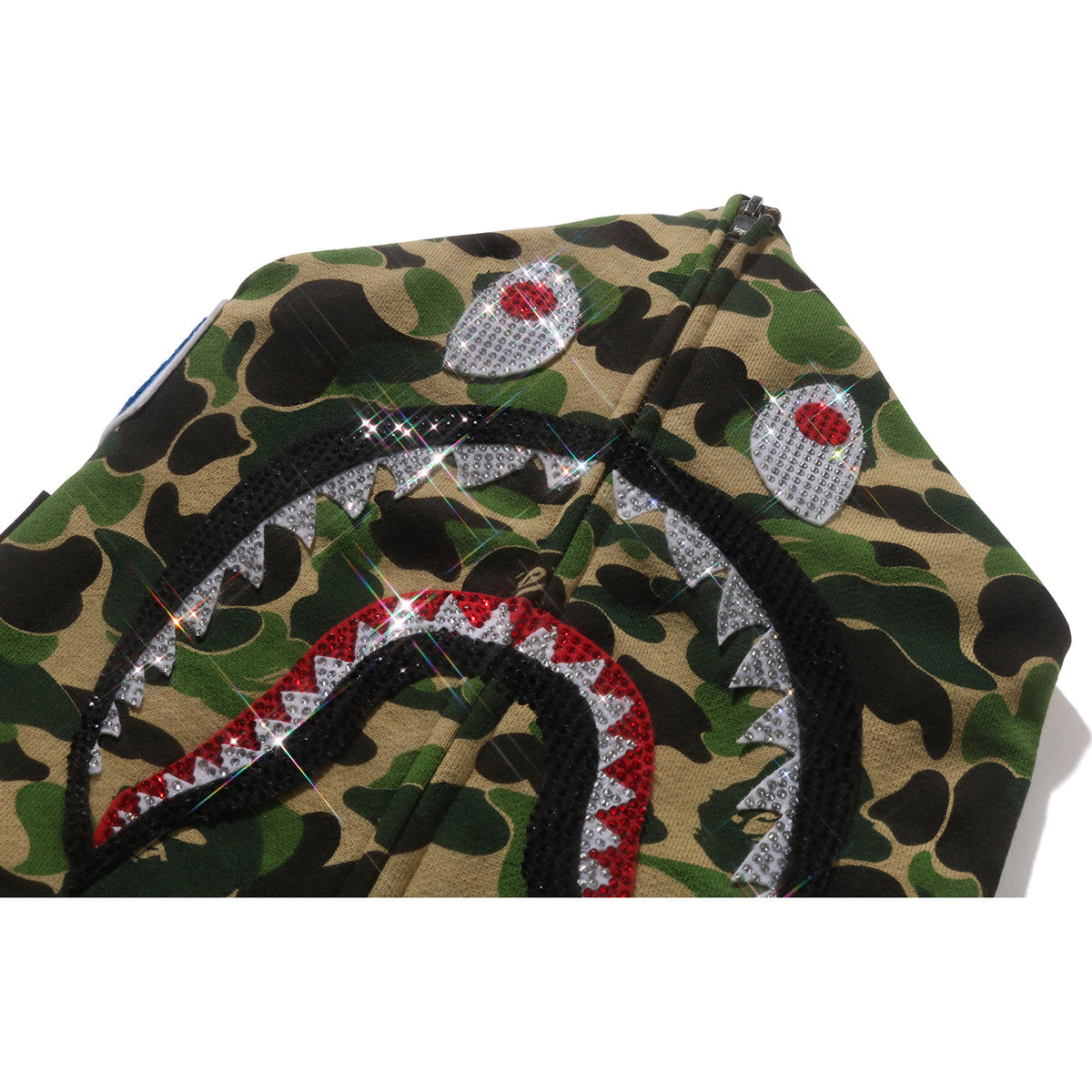 Abc Camo Crystal Stone Shark Full Zip Hoodie Mens