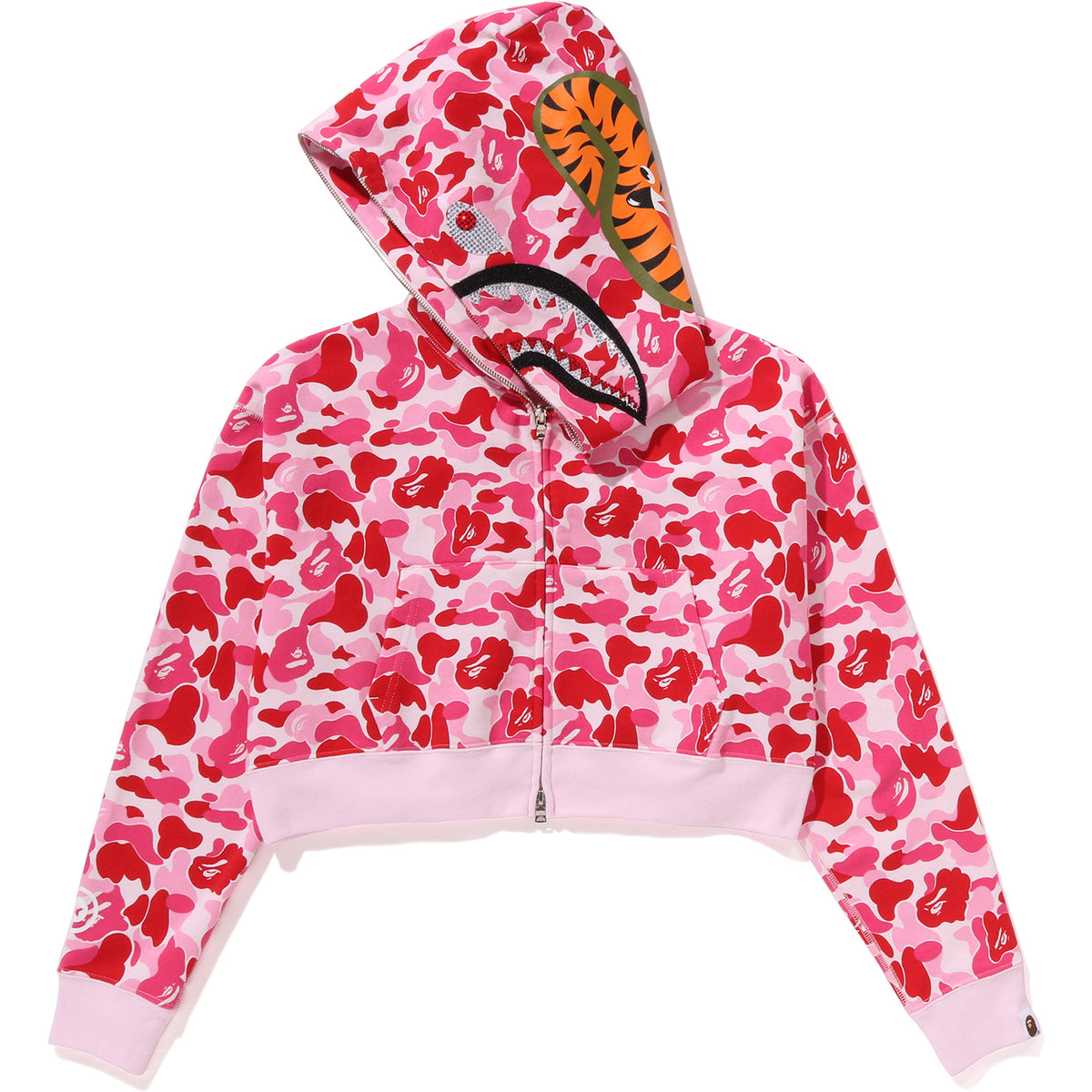 Abc Camo Crystal Stone Shark Full Zip Hoodie Mens