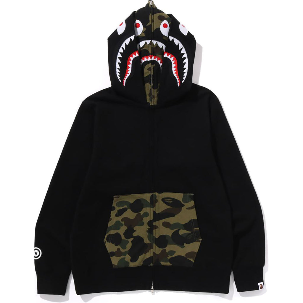1st Camo Shark Full Zip Double Hoodie Mens