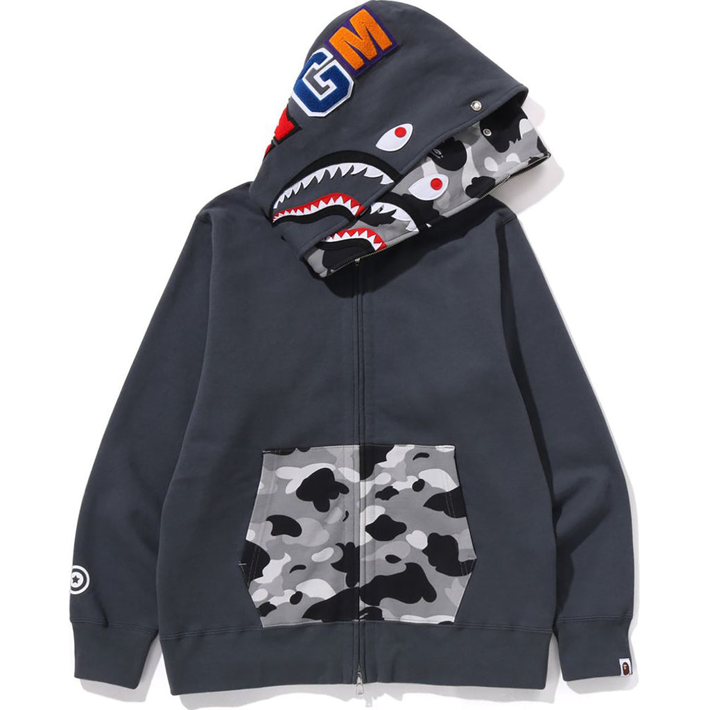1st Camo Shark Full Zip Double Hoodie Mens