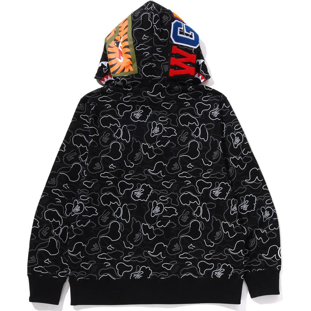 Neon Camo Shark Full Zip Hoodie Mens