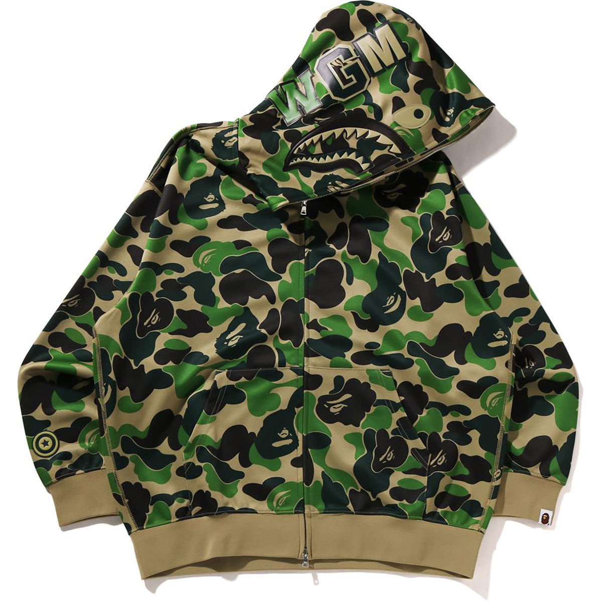 Abc Camo Polyester Relaxed Fit Shark Full Zip Hoodie Mens