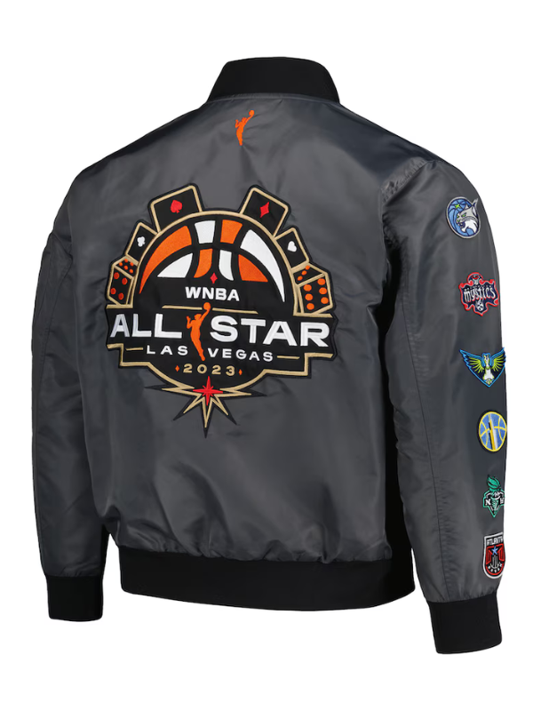 Unisex FISLL Charcoal 2023 WNBA All-Star Game Applique Flight Jacket