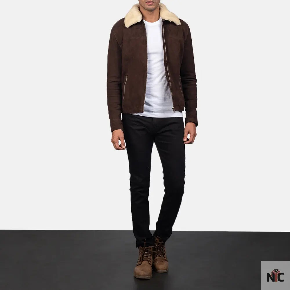 Coffner Brown Shearling Fur Jacket Clanton Jacket