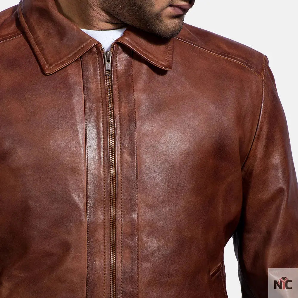 Inferno Brown Leather Jacket Clanton Jacket