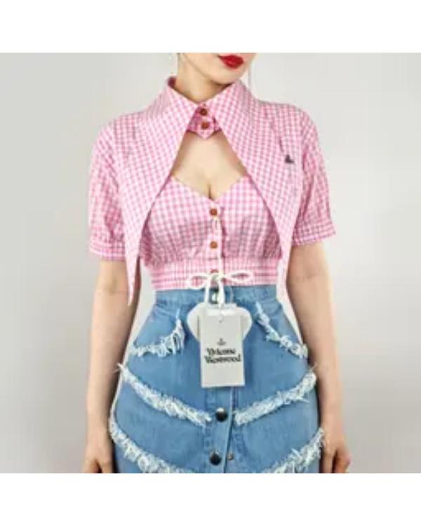 Maintenance Required 2025 Madison Bailey Pink Cut Out Blouse