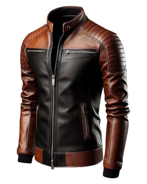 Men’s Brown Trucker Leather Jacket Clanton Jacket