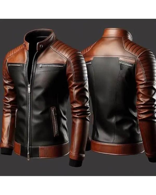 Men’s Brown Trucker Leather Jacket Clanton Jacket