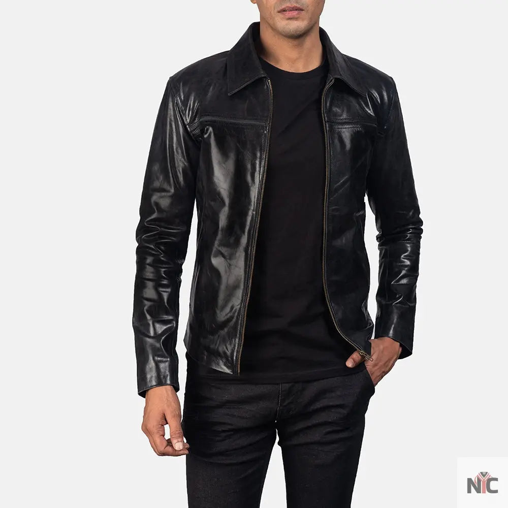 Mystical Black Leather Jacket Clanton Jacket