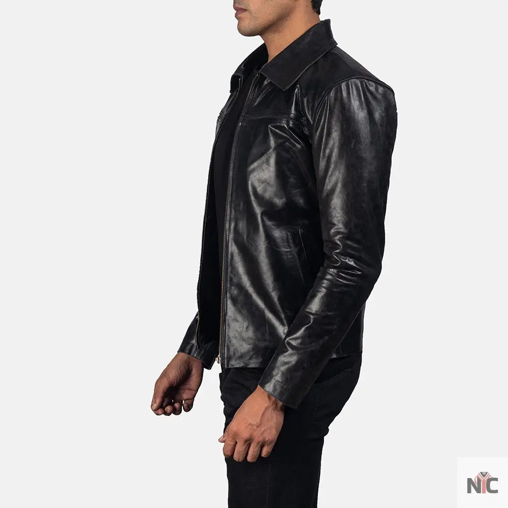 Mystical Black Leather Jacket Clanton Jacket