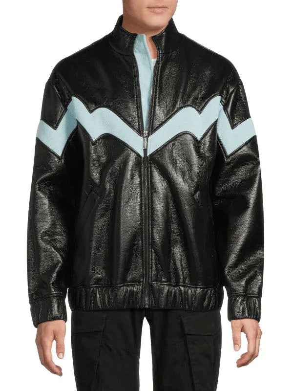 New York Street Bella Hadid Black Leather Jacket