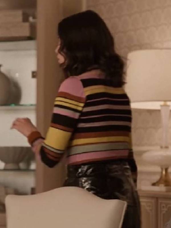 Only Murders in the Building S03 Selena Gomez Striped Turtleneck Top