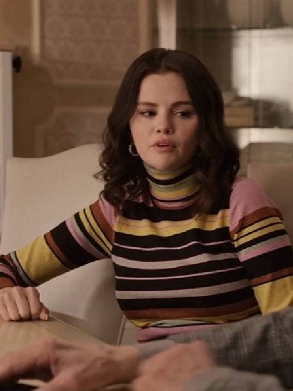 Only Murders in the Building S03 Selena Gomez Striped Turtleneck Top