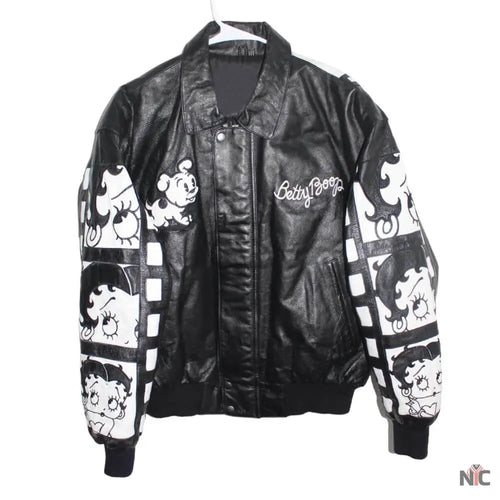Rare Betty Boop Black White Leather Jacket Clanton Jacket