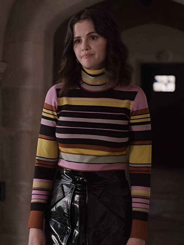Only Murders in the Building S03 Selena Gomez Striped Turtleneck Top