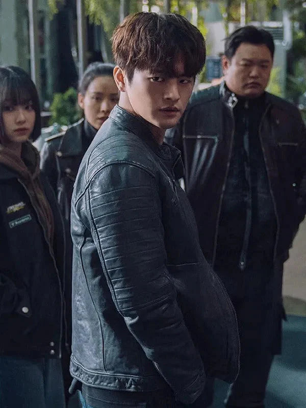 Twelve Won Seung Black Leather Jacket Clanton Jacket