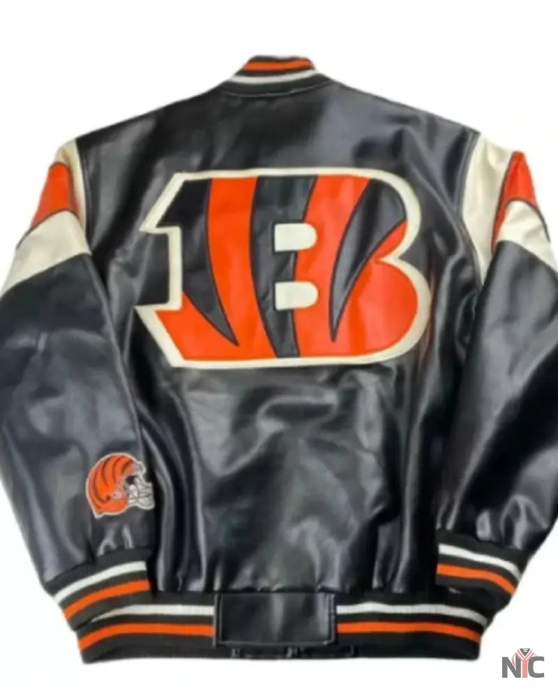 Vintage NFL Cincinnati Bengals Football Leather Jacket Clanton Jacket