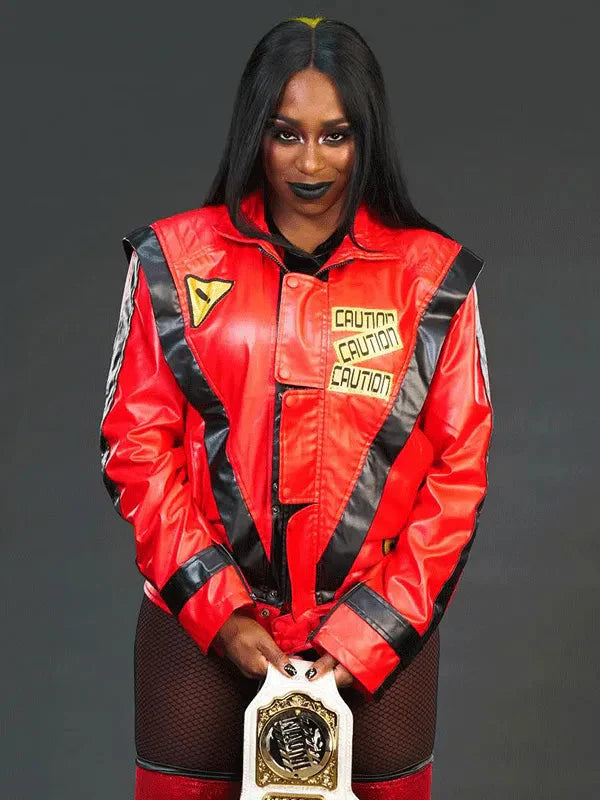 WWE Wrestler Naomi Red Leather Jacket Clanton Jacket