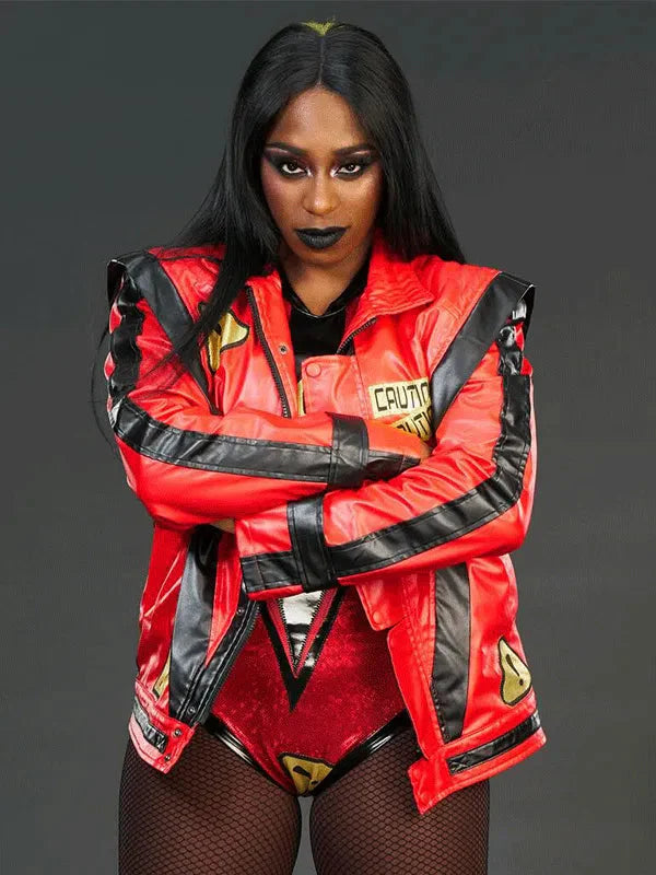 WWE Wrestler Naomi Red Leather Jacket Clanton Jacket