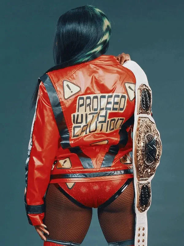 WWE Wrestler Naomi Red Leather Jacket Clanton Jacket