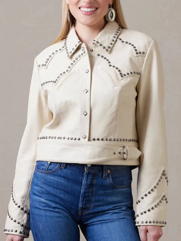 Women Rodeo Done & Dusted Leather Jacket Clanton Jacket