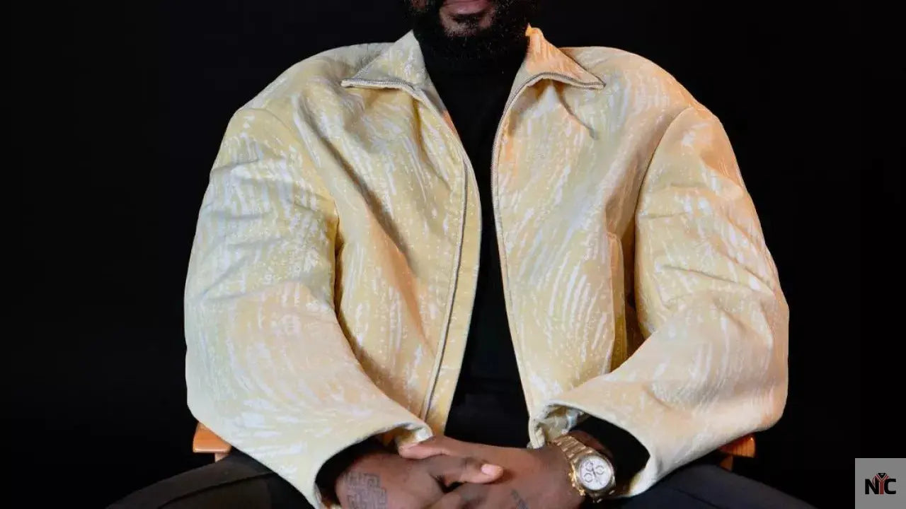 Yellow & White Leather Jacket Worn by Damso in Damso Clanton Jacket