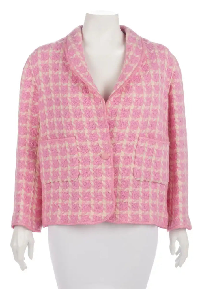 Margot Robbie Barbie Pink Checkered Blazer