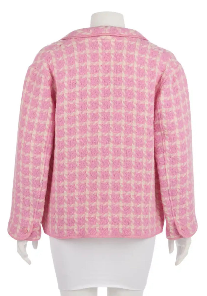 Margot Robbie Barbie Pink Checkered Blazer