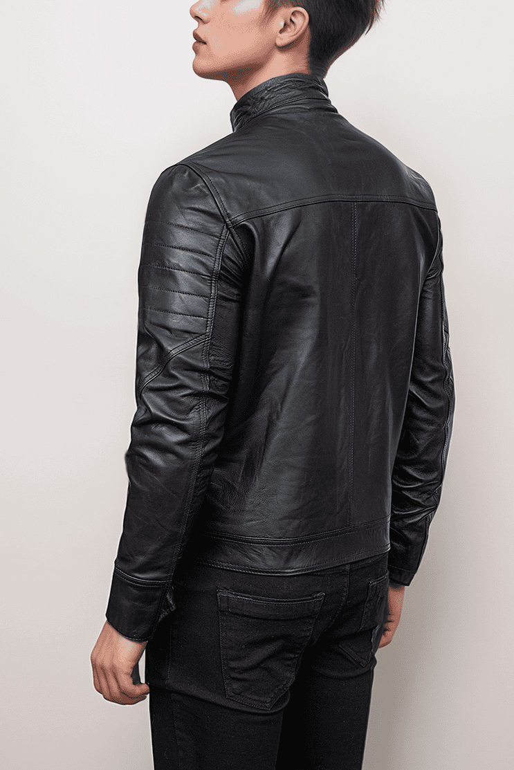 Men’s Slim Fit Black Leather Jacket