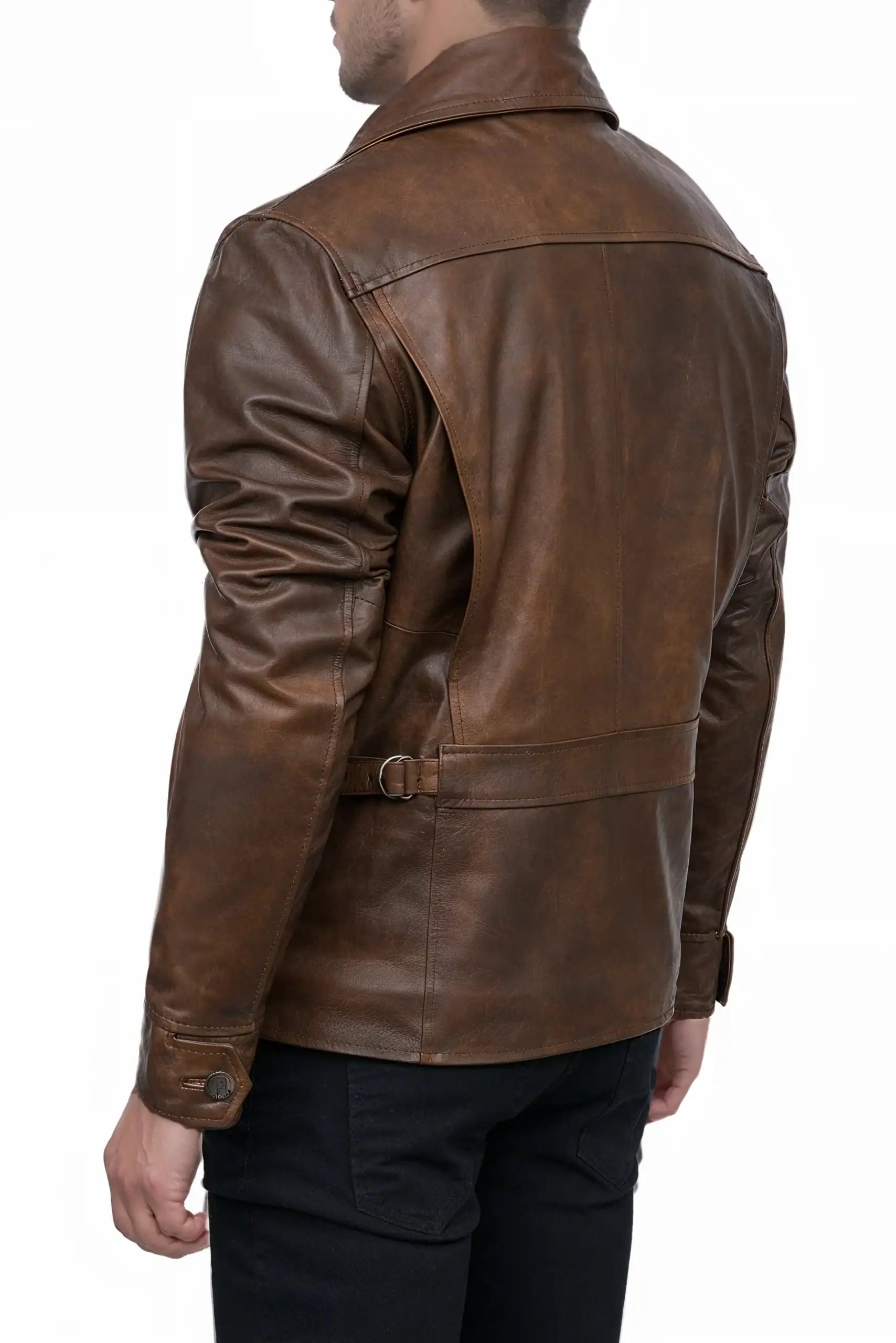 Men’s Vintage Brown Café Racer Leather Jacket